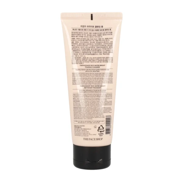 THE FACE SHOP Rice Water Bright Foaming Cleanser 150ml - Imagem 2